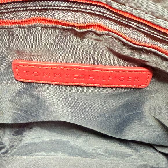 Tommy Hilfiger Monogram Shoulder Bag Black White Gold Hardware Crossbody Tote - Picture 9 of 10